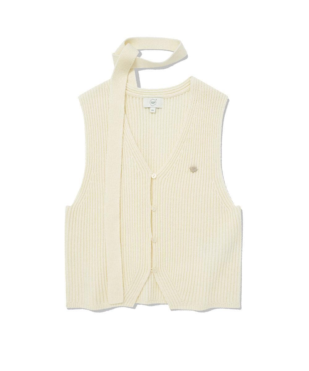 우먼 타이 니트 베스트 Ivory