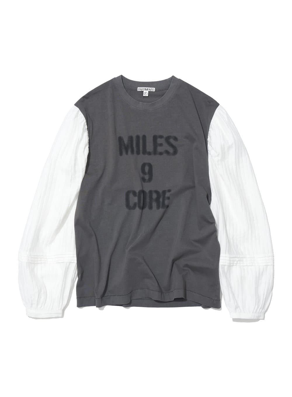 MILES 9 CORE BLOUSE LAYERED TOP_CHARCOAL