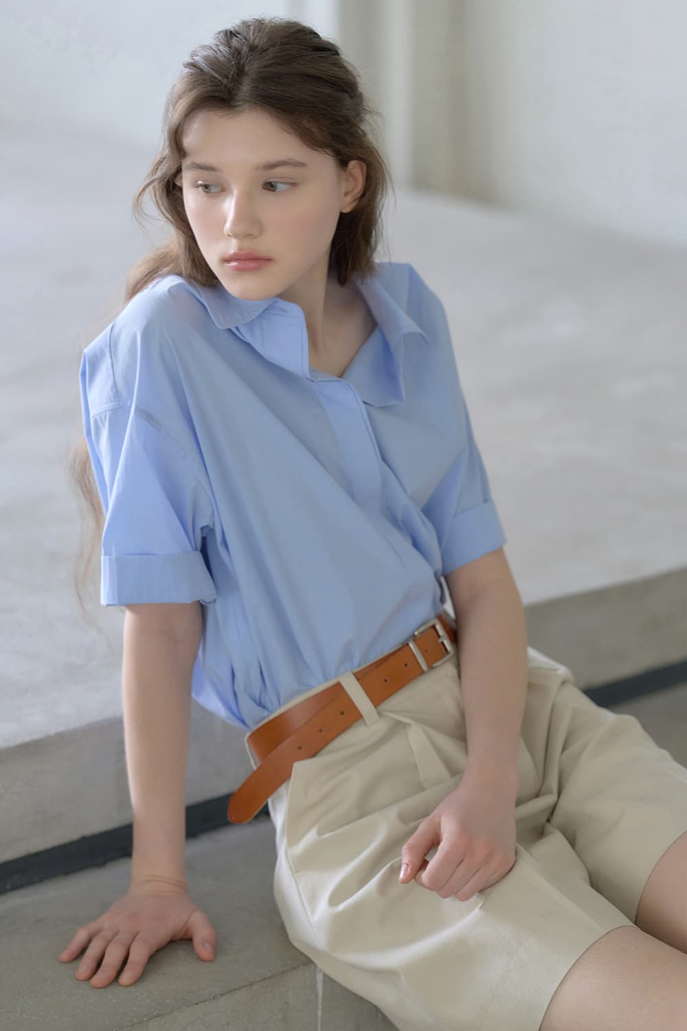 Summer classic hidden shirt Blue [N6MBL01]