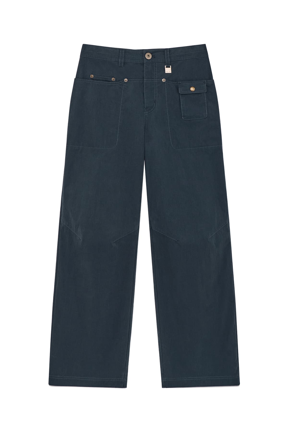 SNAP POCKET POINT FATIGUE PANTS IN NAVY