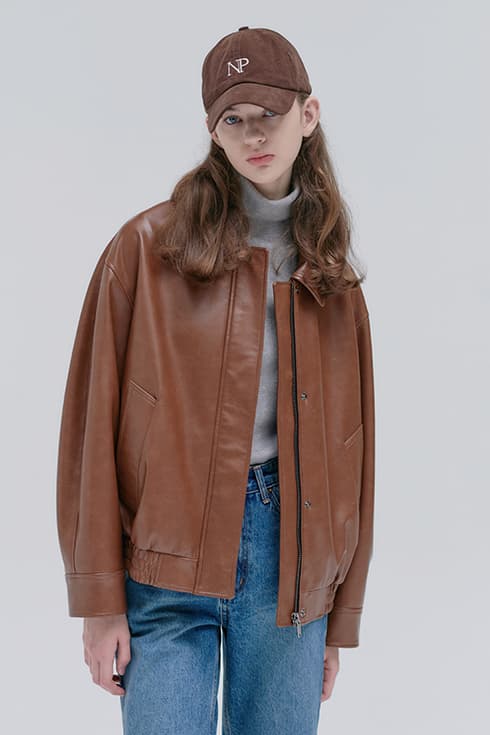 23FN leather zip-up blouson jacket [BR]
