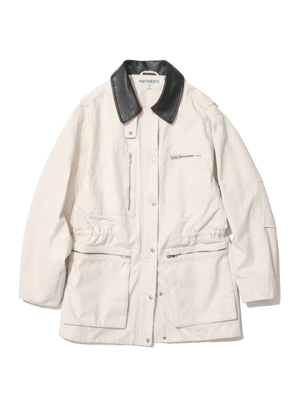 WASHED DAMAGE CHORE COAT_IVORY
