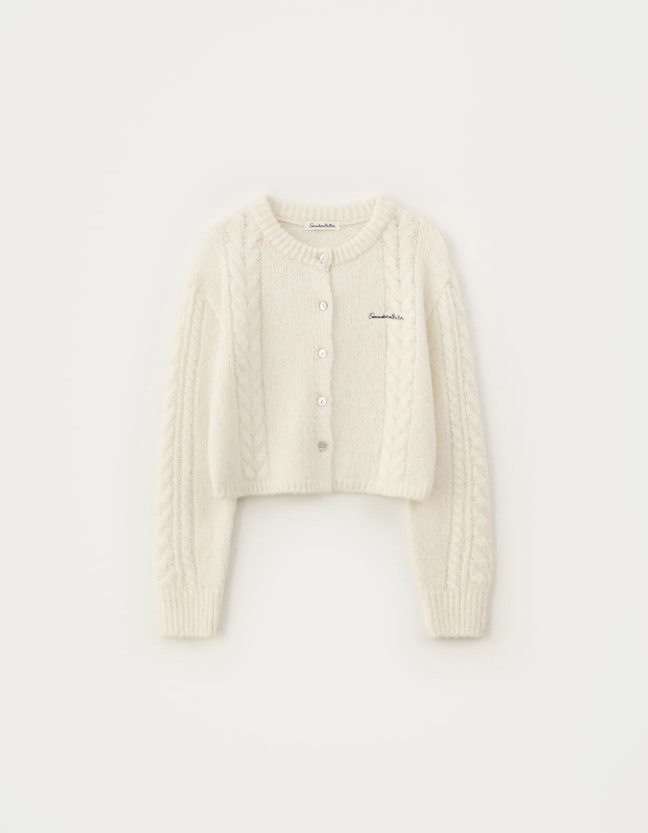Sandy Alpaca Brush Cardigan - Ivory
