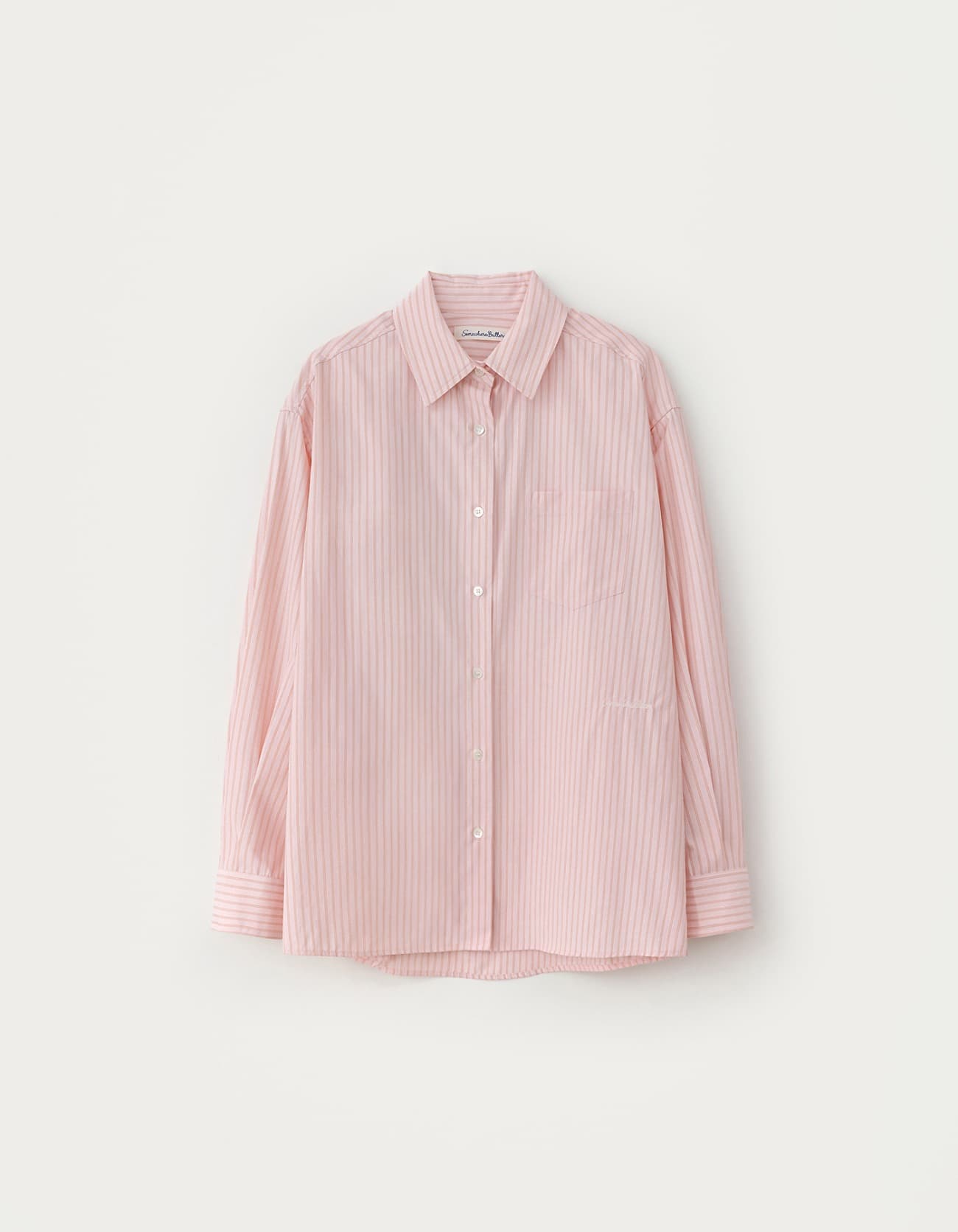 Hush Stripe Over-Fit Shirt - Light Pink