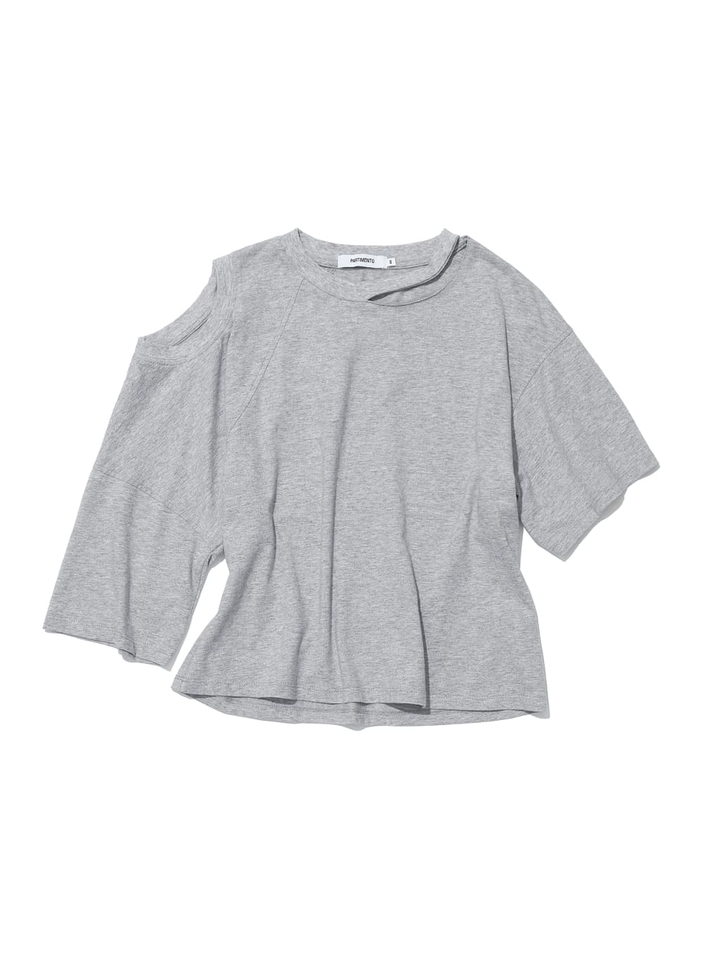 2WAY CUT-OUT DECONSTRUCTED TOP_MELANGE