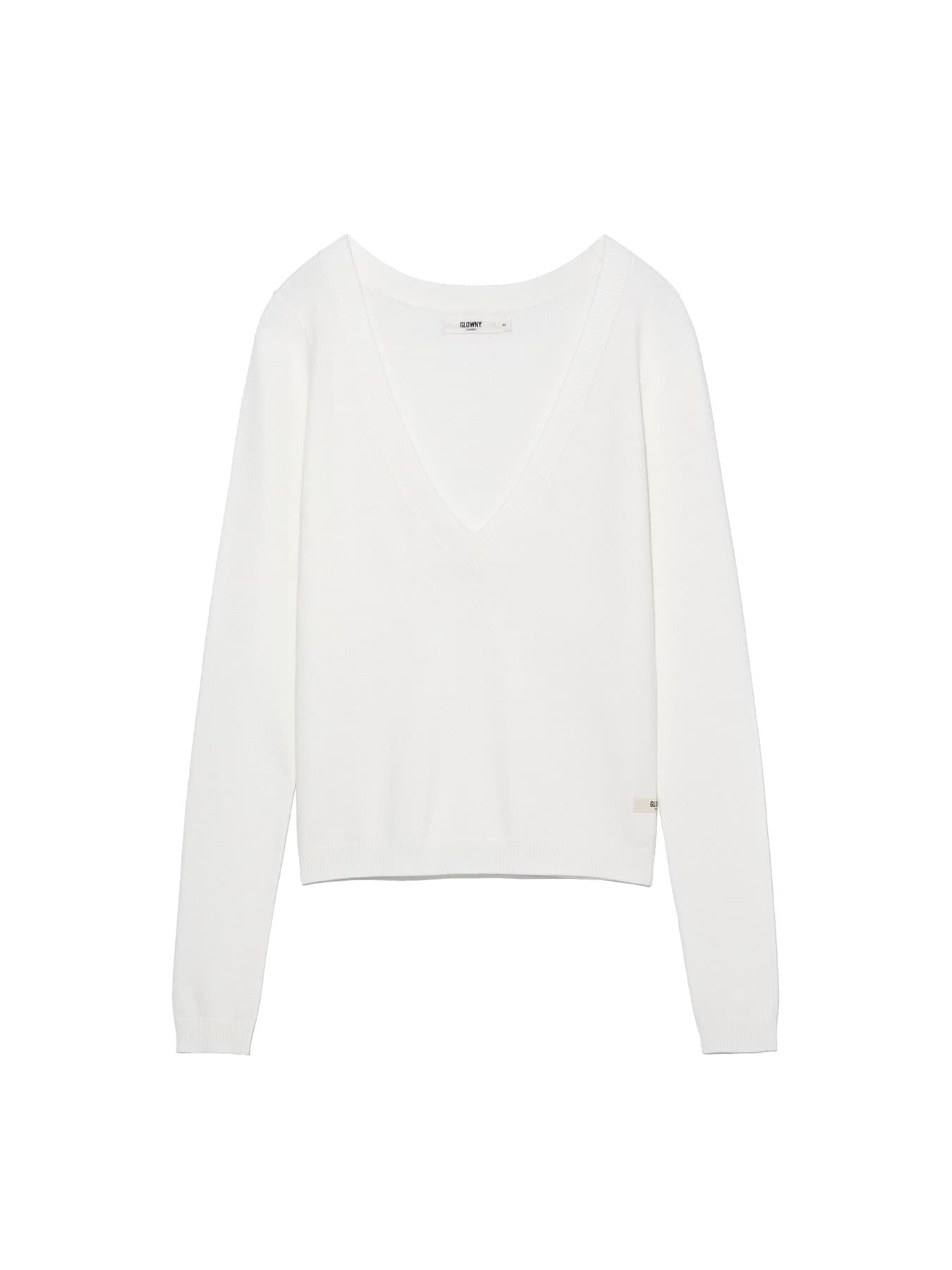 G DEEP V-NECK KNIT (WHITE)
