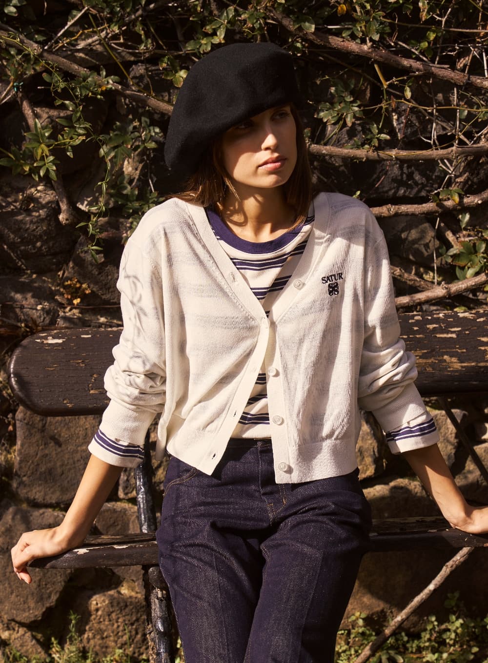 (W) Loren Linen Blend Cardigan - White