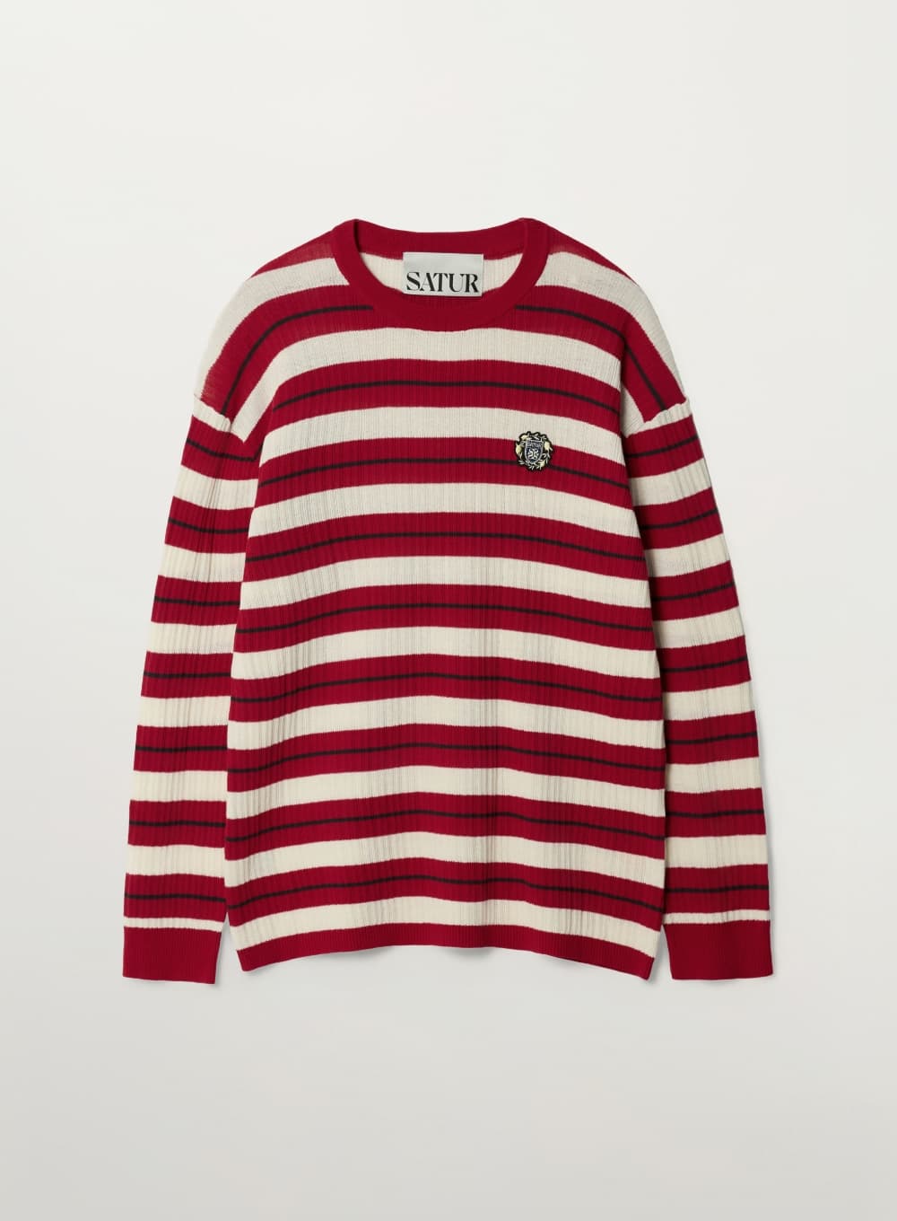 Crest Logo Stripe Knit - Red