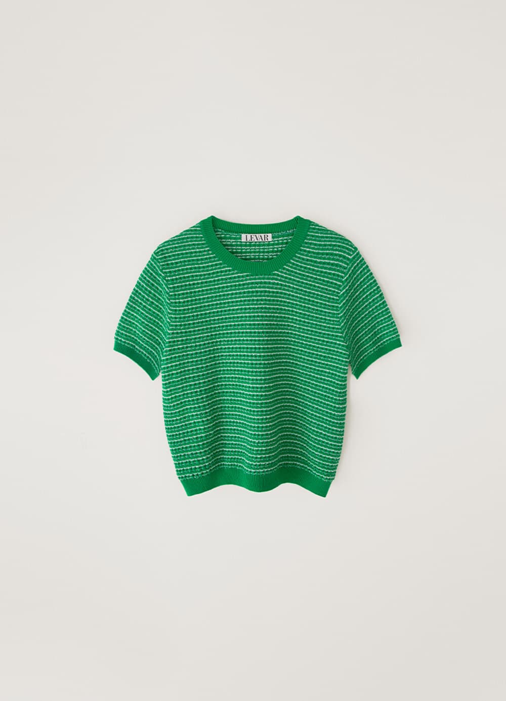 Eyelet Jacquard Half Sleeve Knit - Green