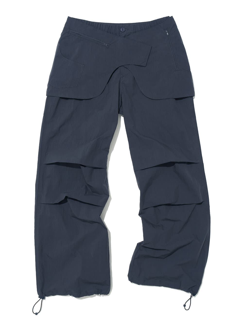 BELTED LAYERED PARACHUTE PANTS_NAVY