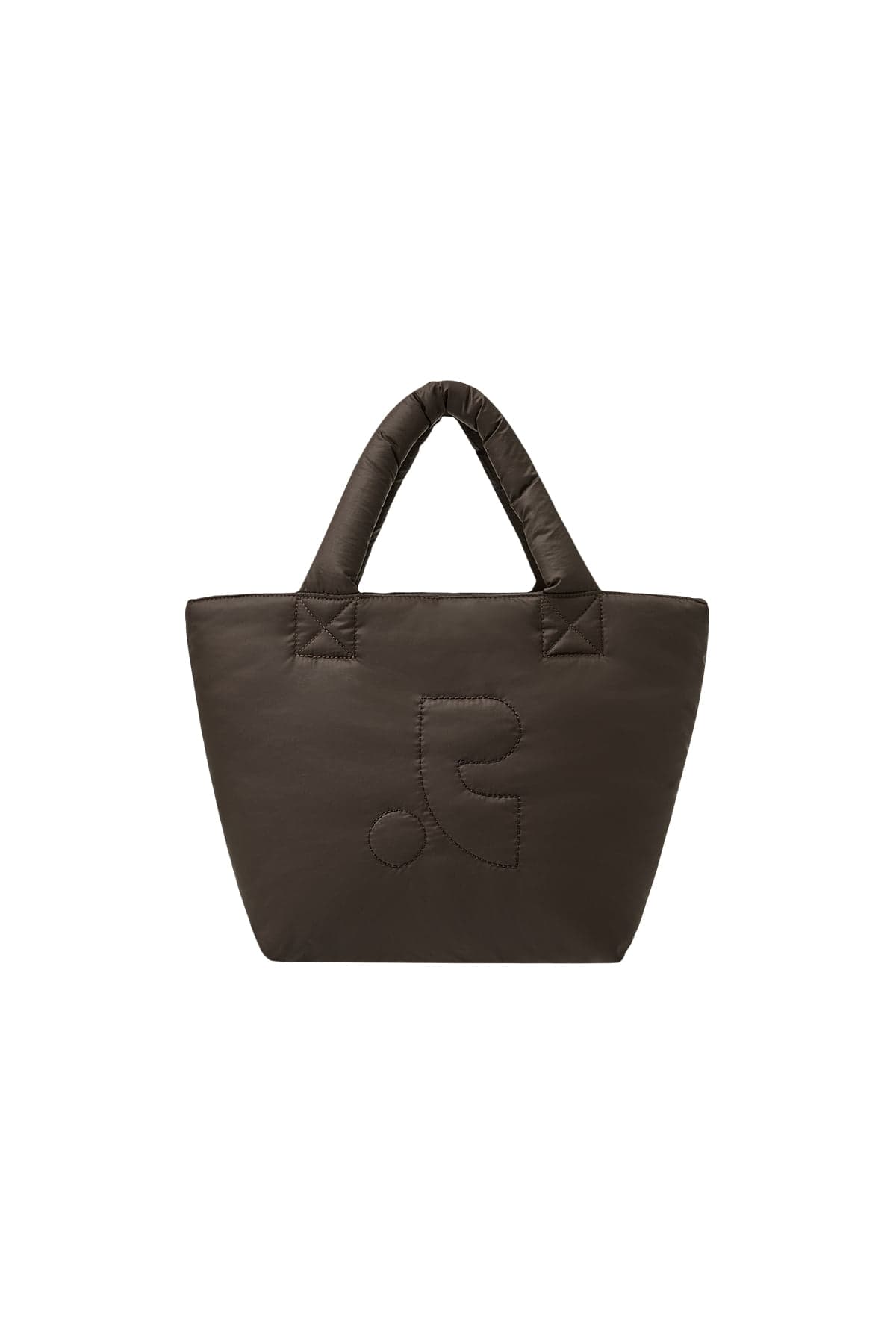 PUFFER MINI TOTE BAG - BROWN