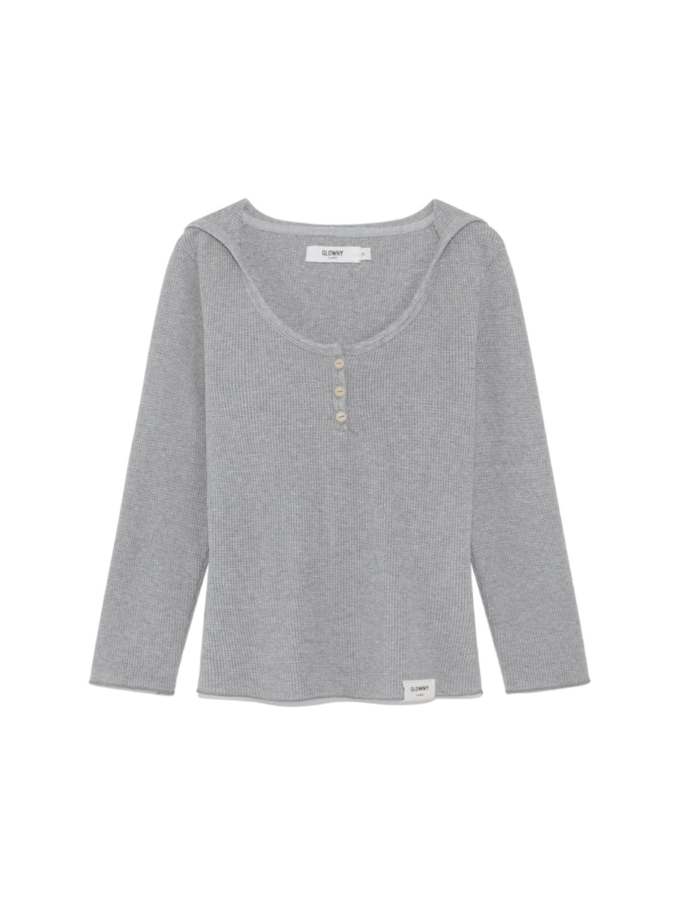 3/4 G WAFFLE BUTTON FLY TEE (GRAY)