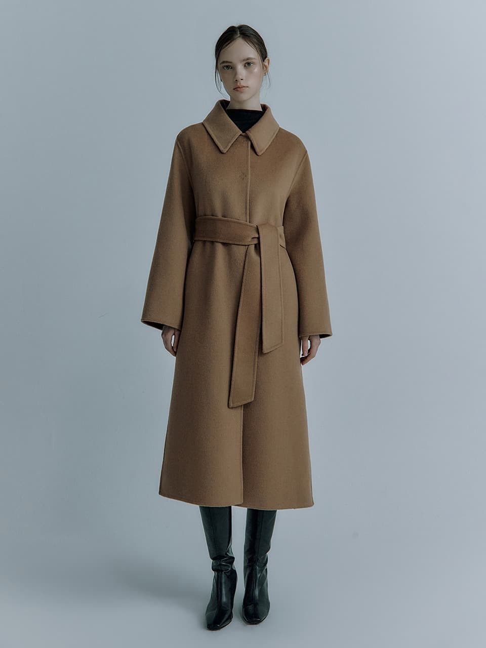 Mariel silk-cashmere coat_Camel