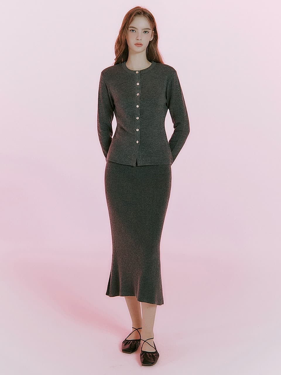 Poey cash-wool knit mermaid skirt(3colors)