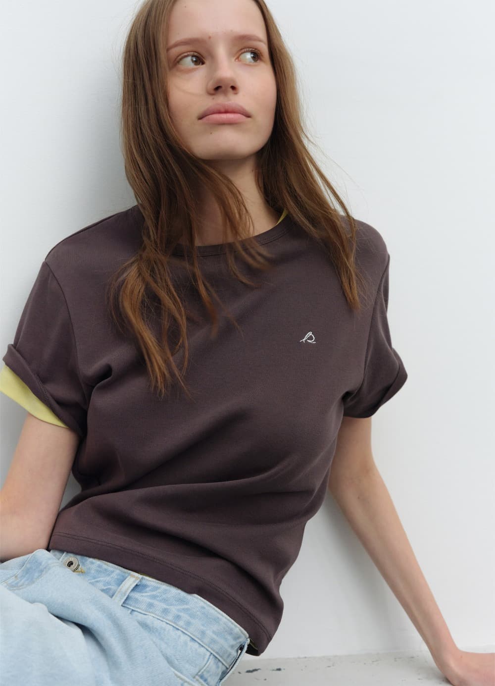All-Day Cotton Rib T-shirt - Espresso Brown
