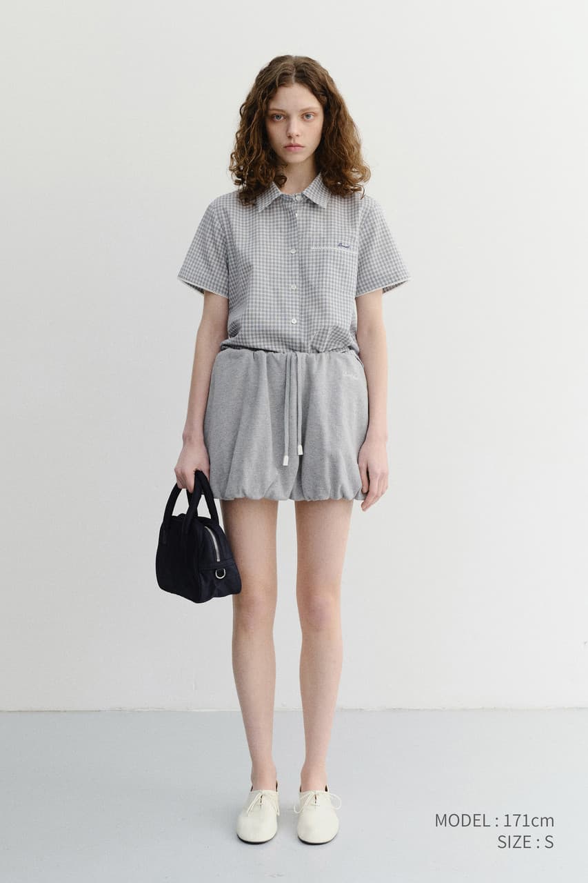 MINI VOLUMED SKIRT MELANGE GREY_UDSK6B228G2