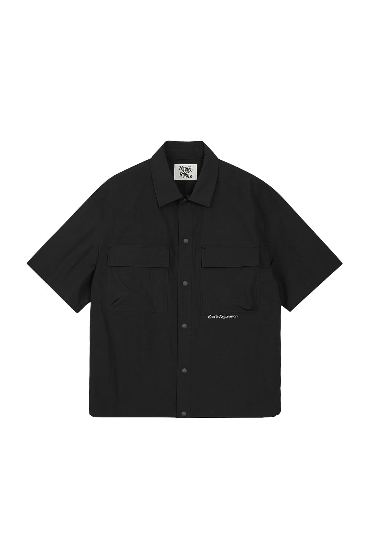 NYLON HALF SHIRTS - BLACK