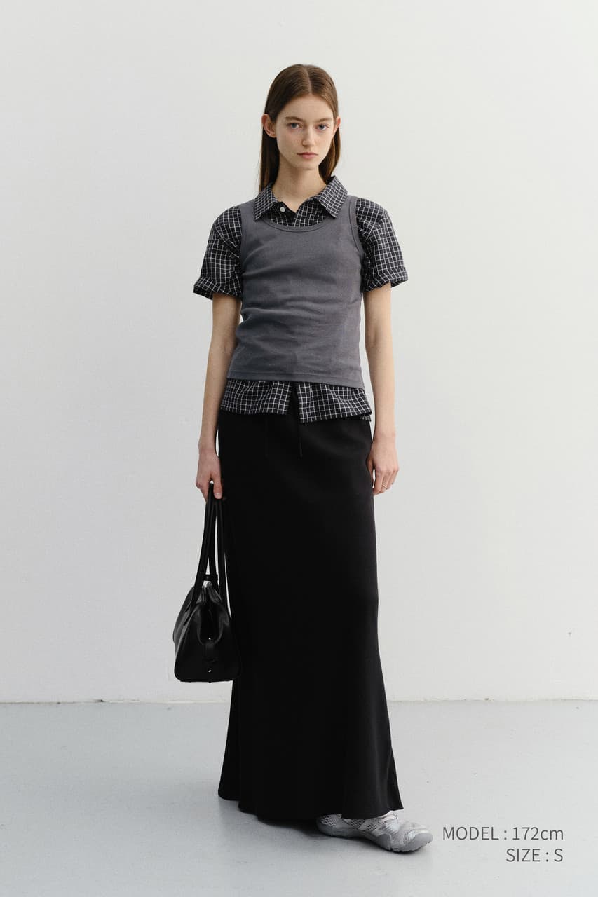ESSENTIAL SLEEVELESS TOP CHARCOAL GREY_UDTS6B228CG