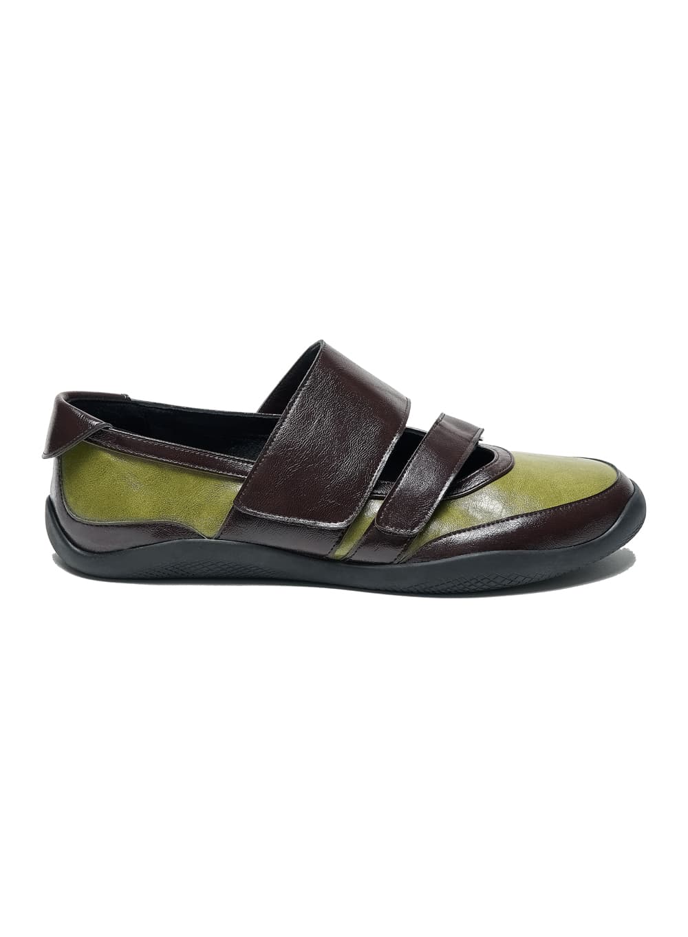 DOUBLE STRAP SPORTS BALLET FLATS_OLIVE