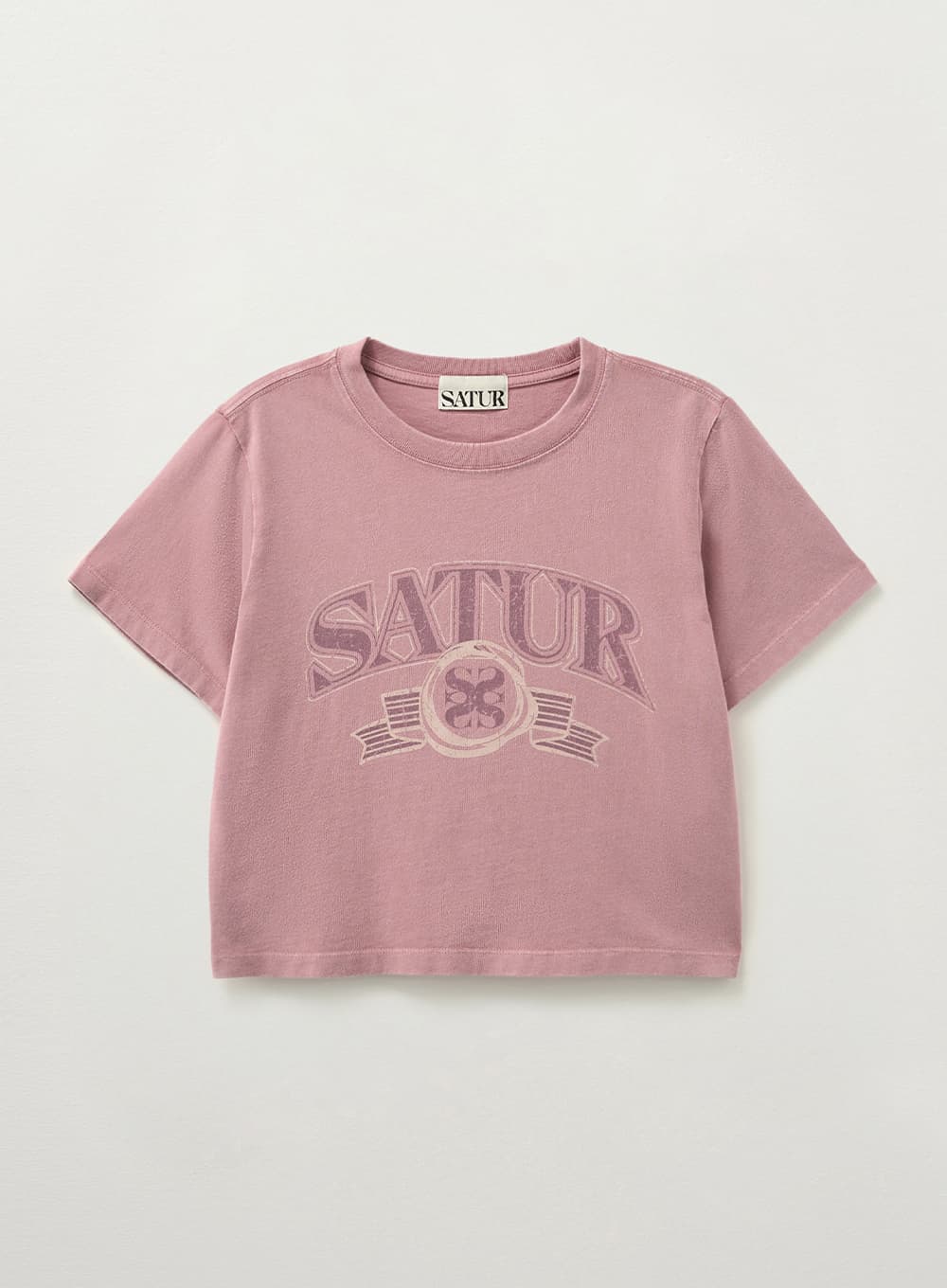 (W) Arch Logo Pigment Washed T-shirt - Pink