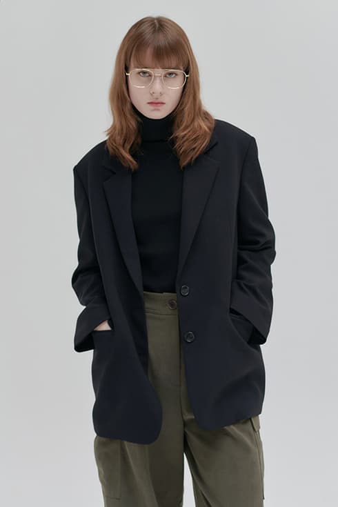 23FN relax-fit basic jacket [BK]