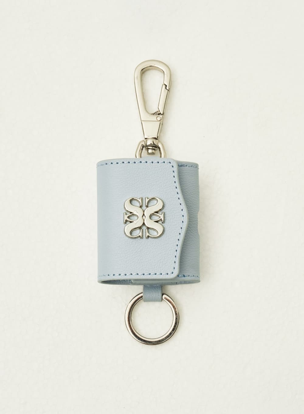 Satur Keyring Leather Airpods Case - Sky Blue