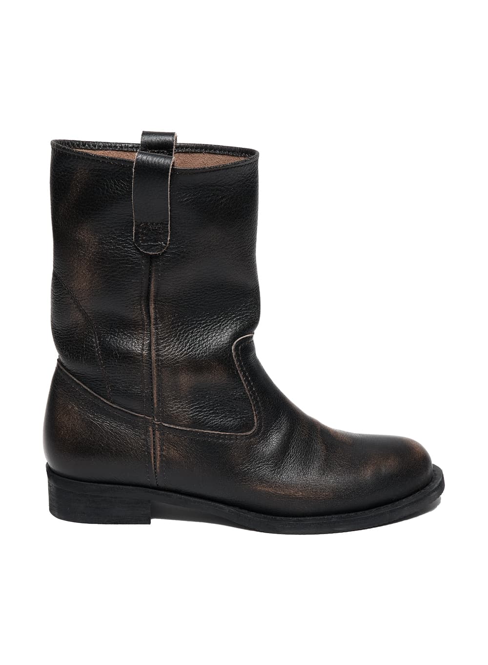 WRINKLED LEATHER PECOS BOOTS_DARK BROWN