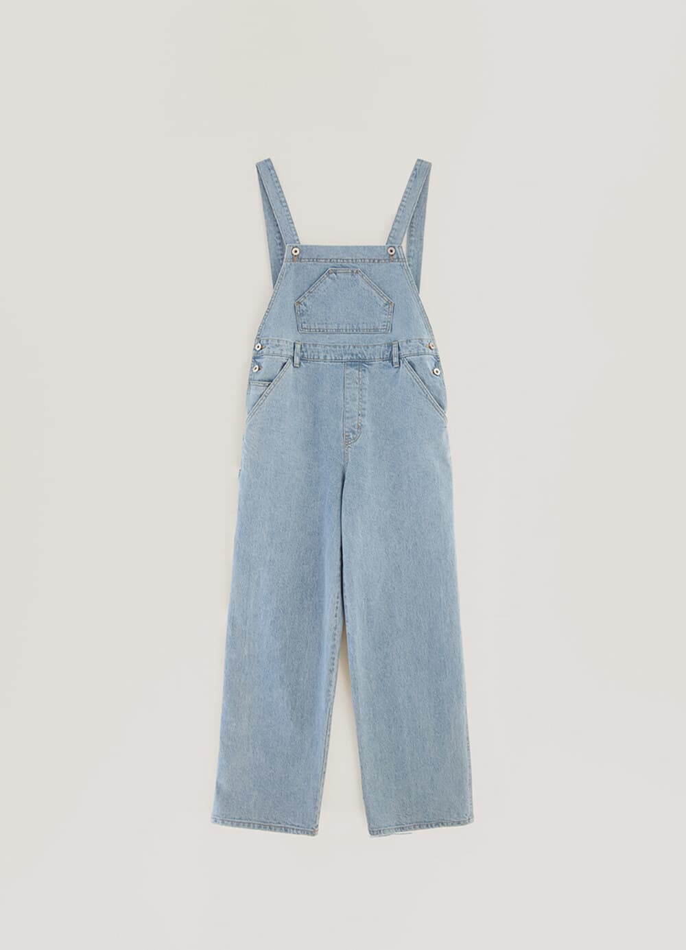 Wide Denim Overall - Light Blue