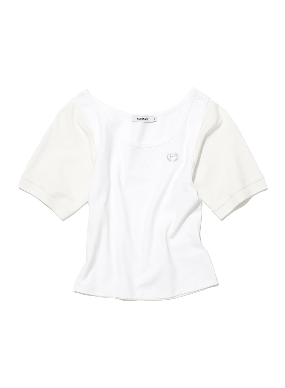 SCOOP-NECK BAT SLEEVE TOP_WHITE
