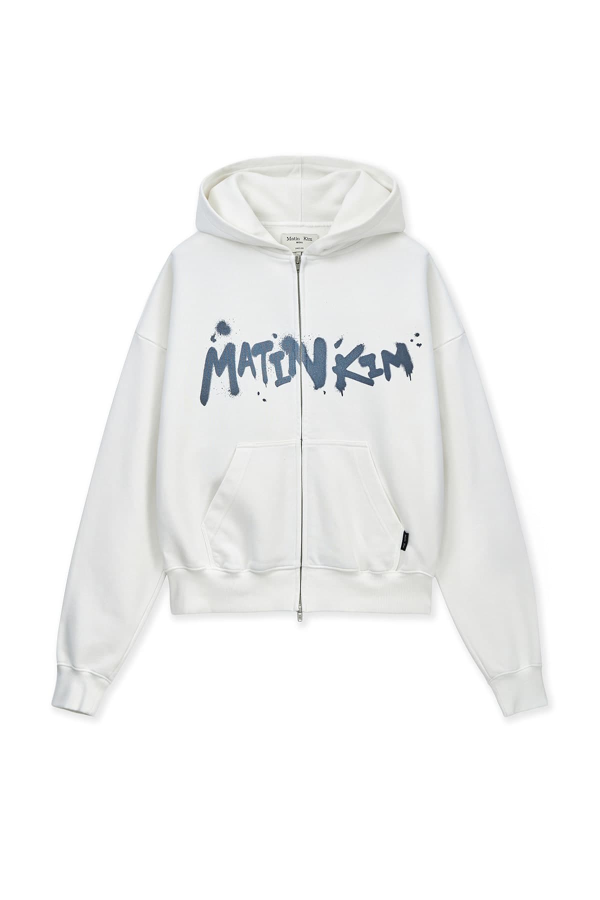 GRAFFITI LOGO HOODY ZIP UP IN WHITE