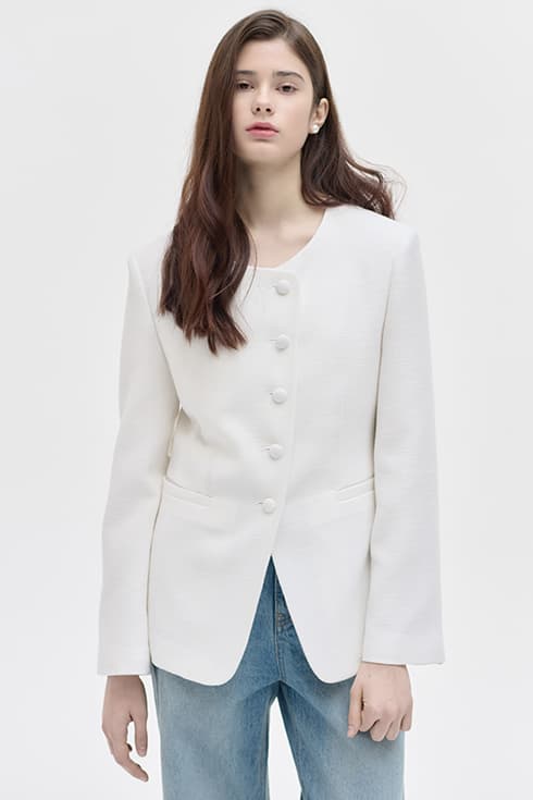 25SN feminine tweed jacket [WH]