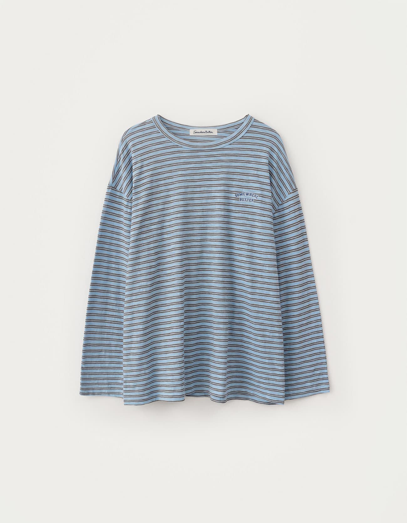 6.10 출고 Sunkiss Stripe Long Top - Light Blue