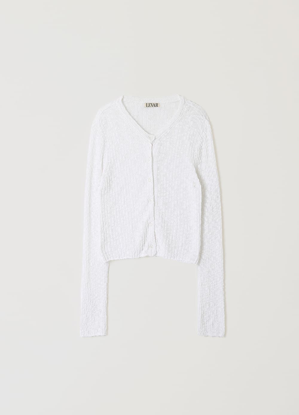 Broad Rib Slub Knit Cardigan - Off White