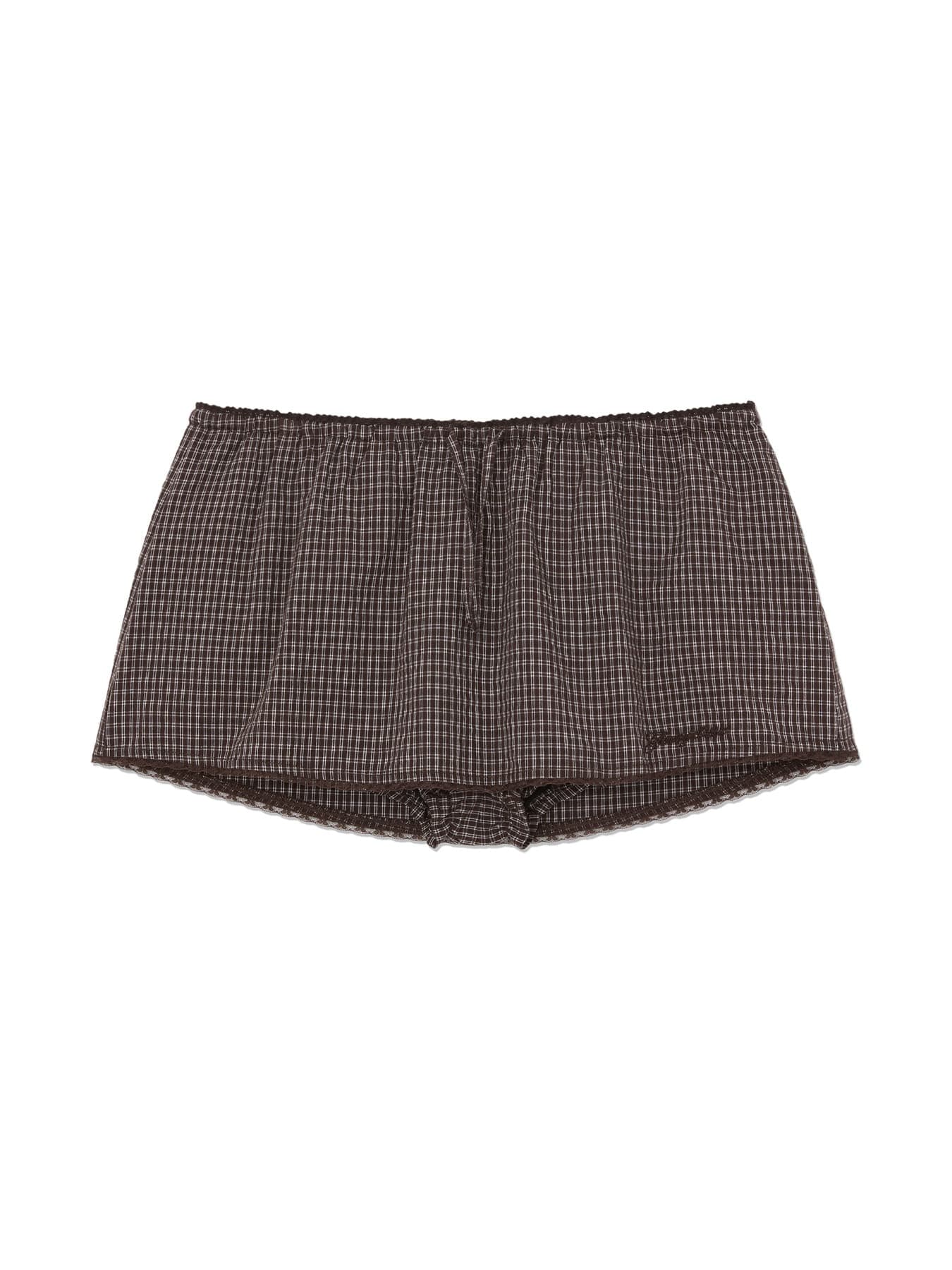 G CLASSIC LACE-UP MINI SKIRT (BROWN)