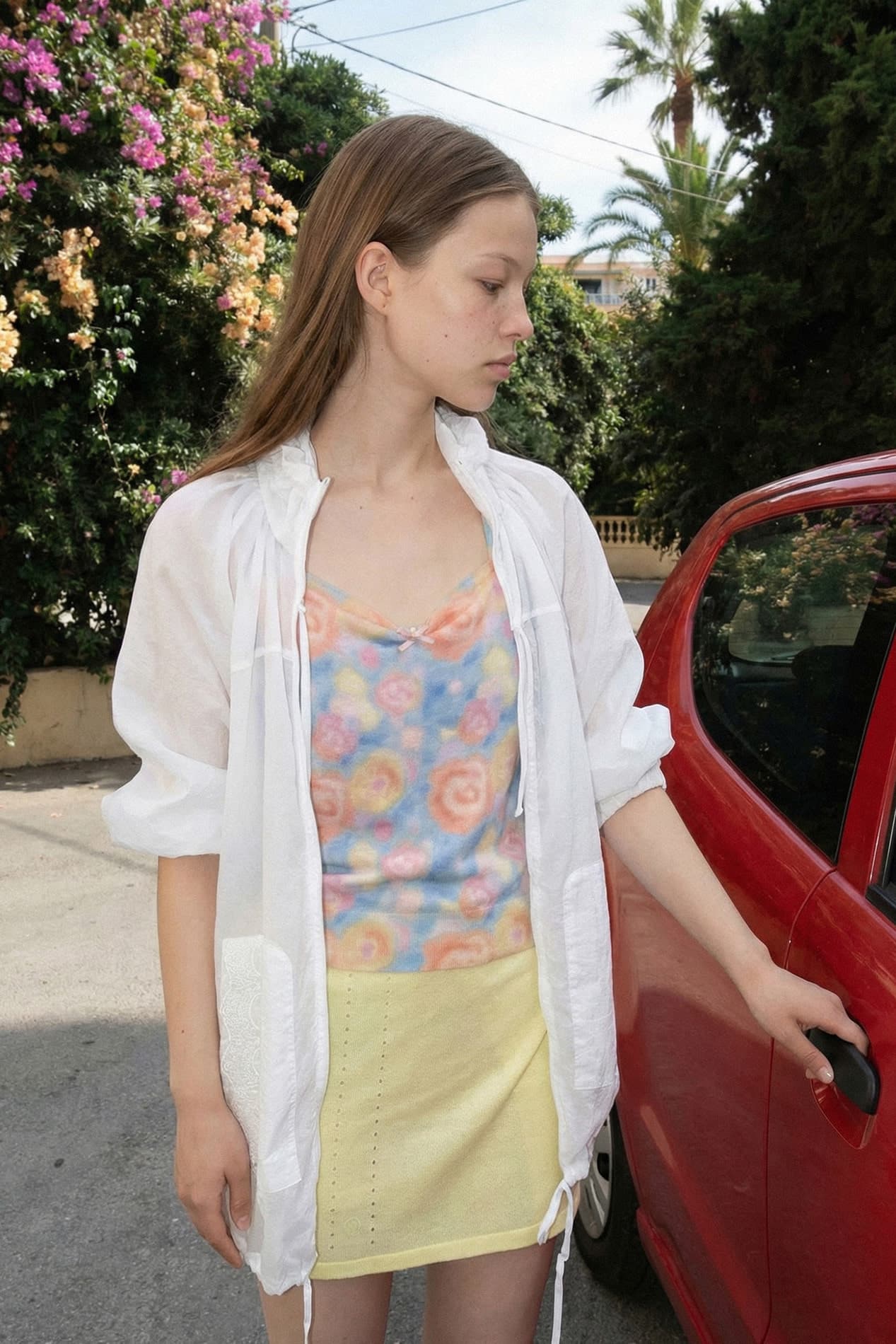 Sheer Layered Skirt (Lemon Yellow)