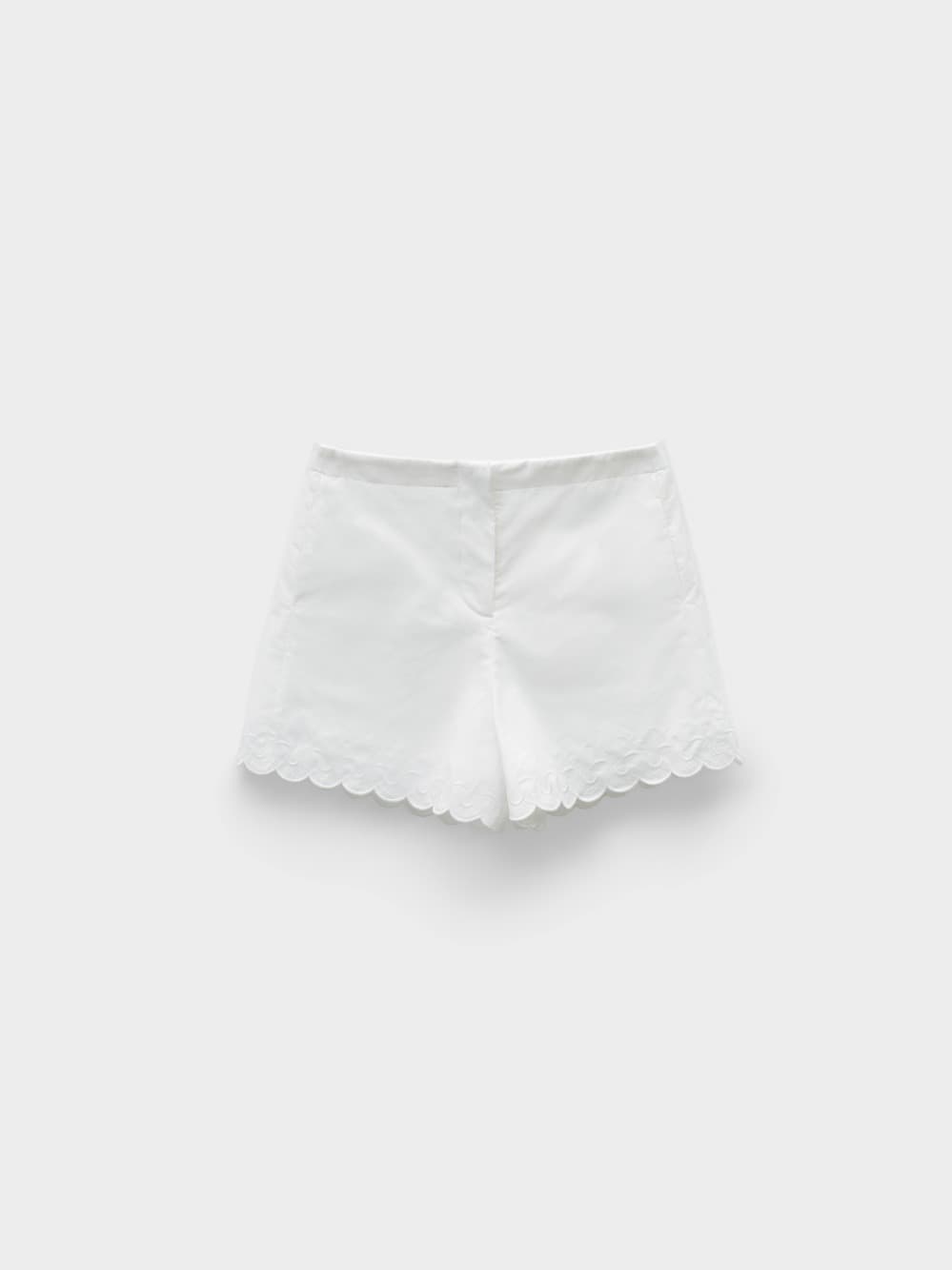 Lace Embroidery Shorts_White