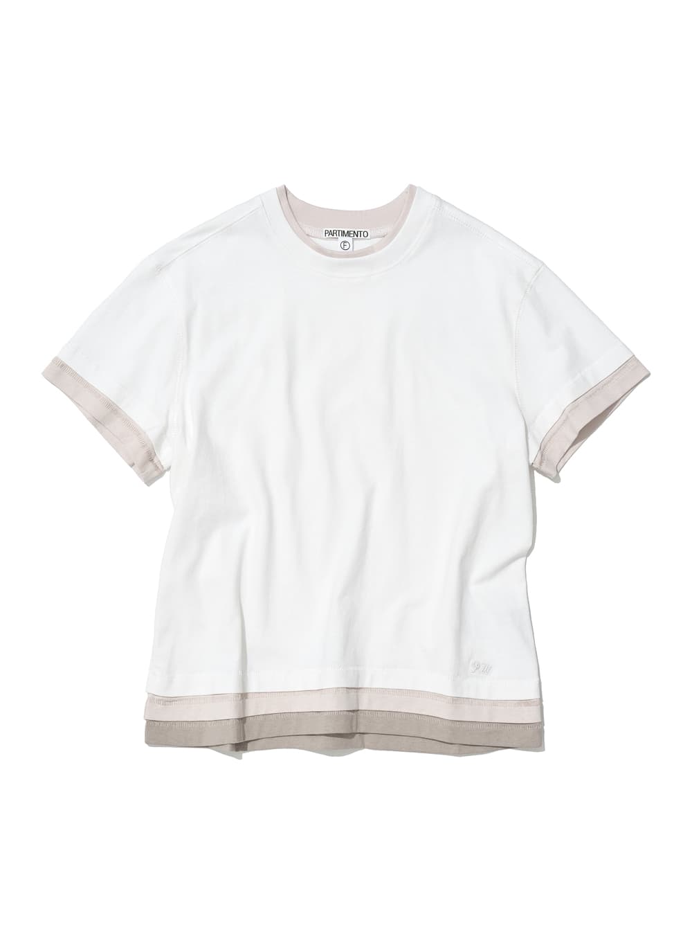 MULTI LAYERED SHORT SLEEVE TEE_WHITE
