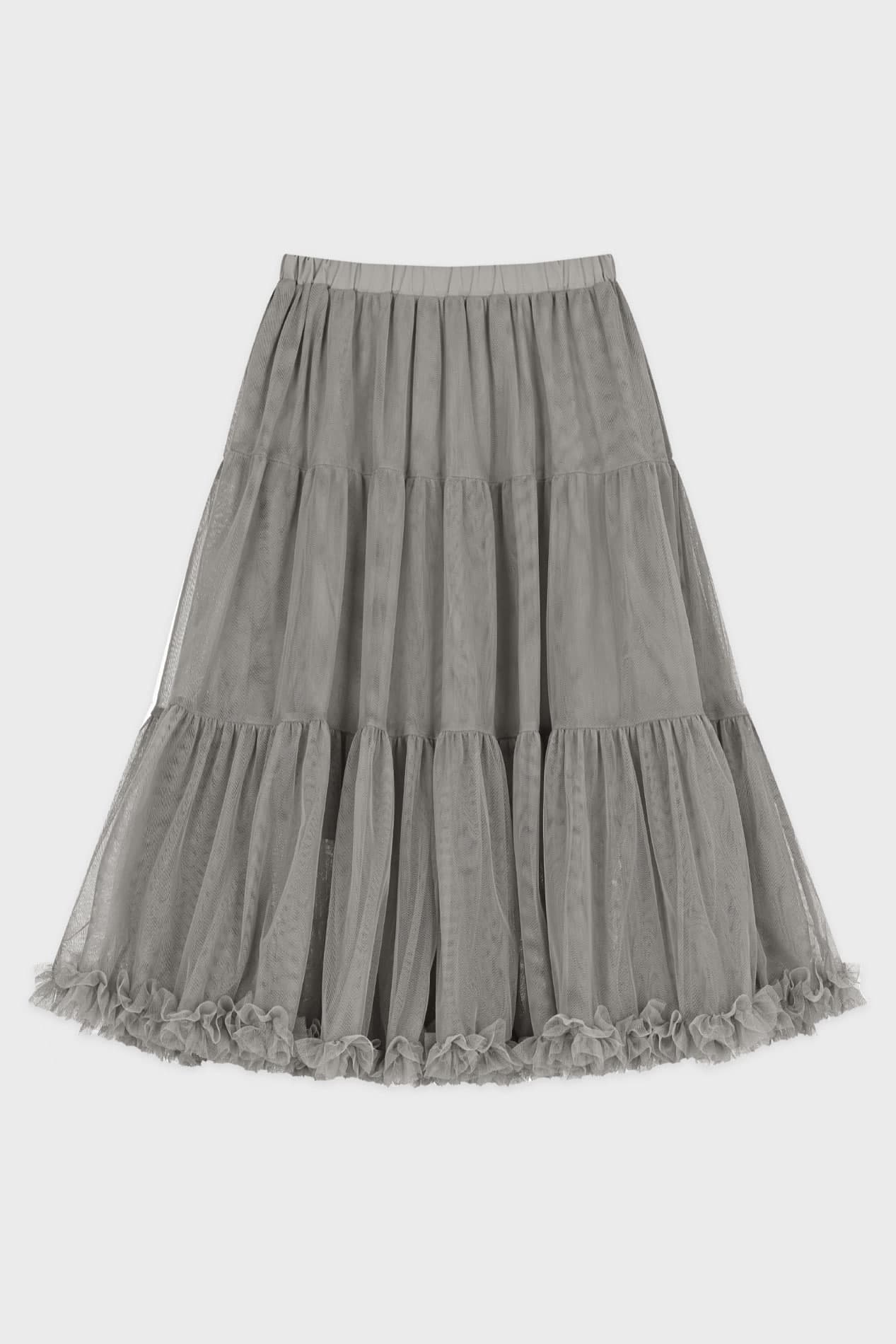 Tute Midi Skirt (Light Grey)