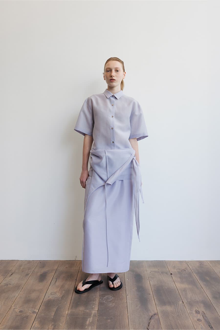 SHEER STRUCTURED SKIRT [LILAC]