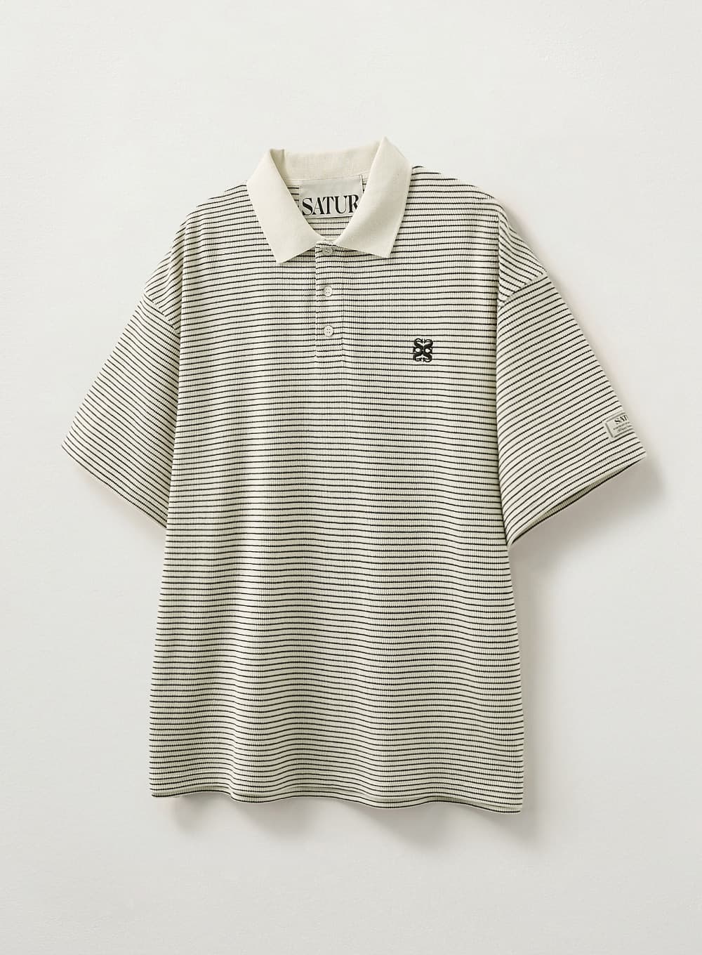 Stripe Collar T-Shirt - Ivory