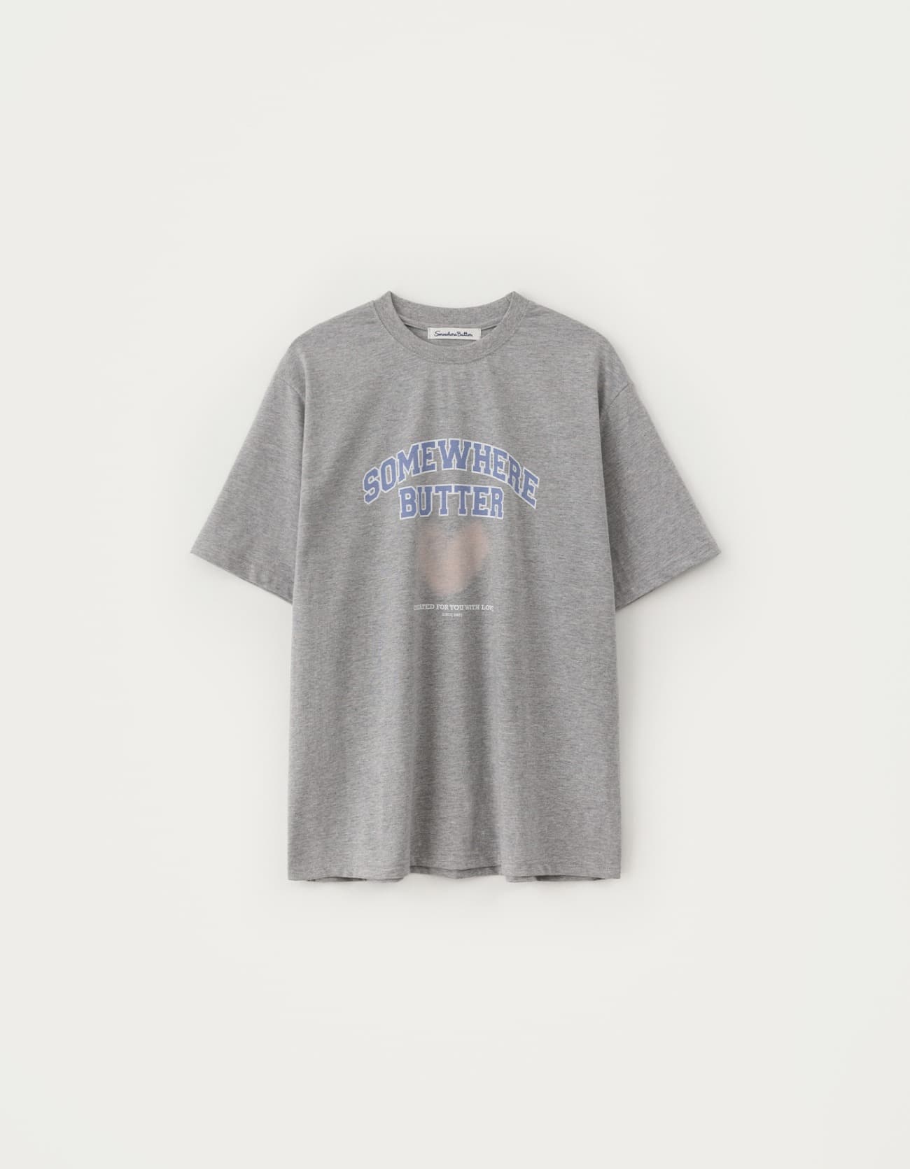 5.22 출고 Fuzzy Heart Logo Over-Fit Top - Grey