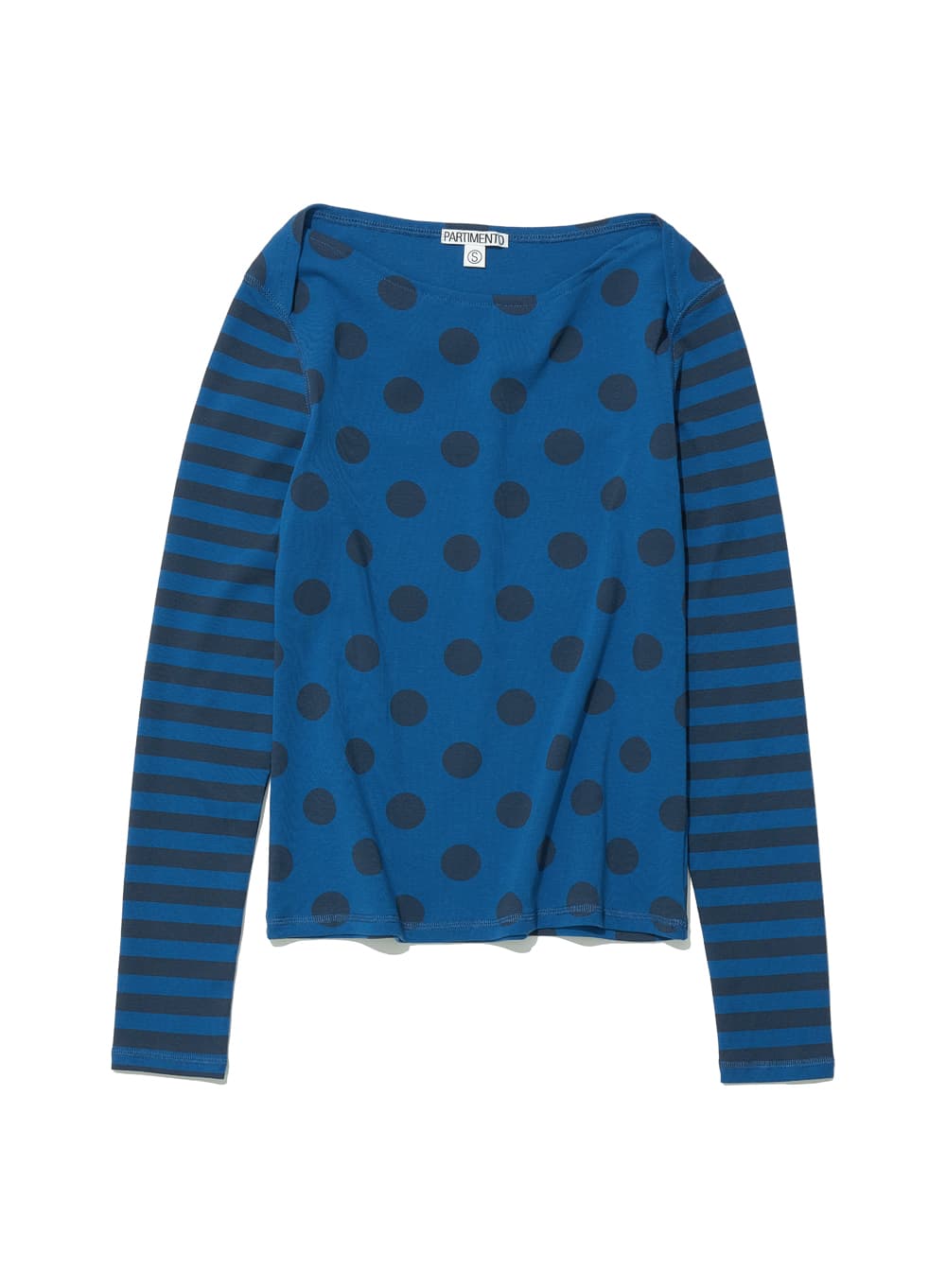 DOT STRIPE ALL-OVER PRINTED LONG SLEEVE TEE_TEAL
