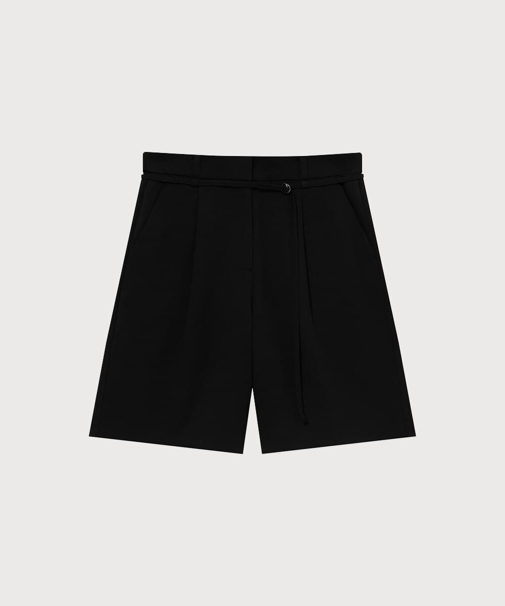 우먼 벨티드 버뮤다 쇼츠 Black