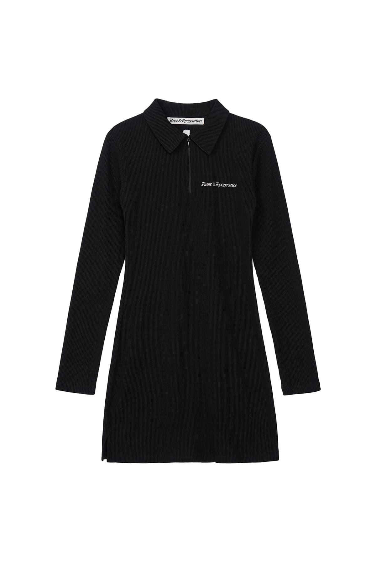 RR HALF ZIP-UP DRESS - BLACK