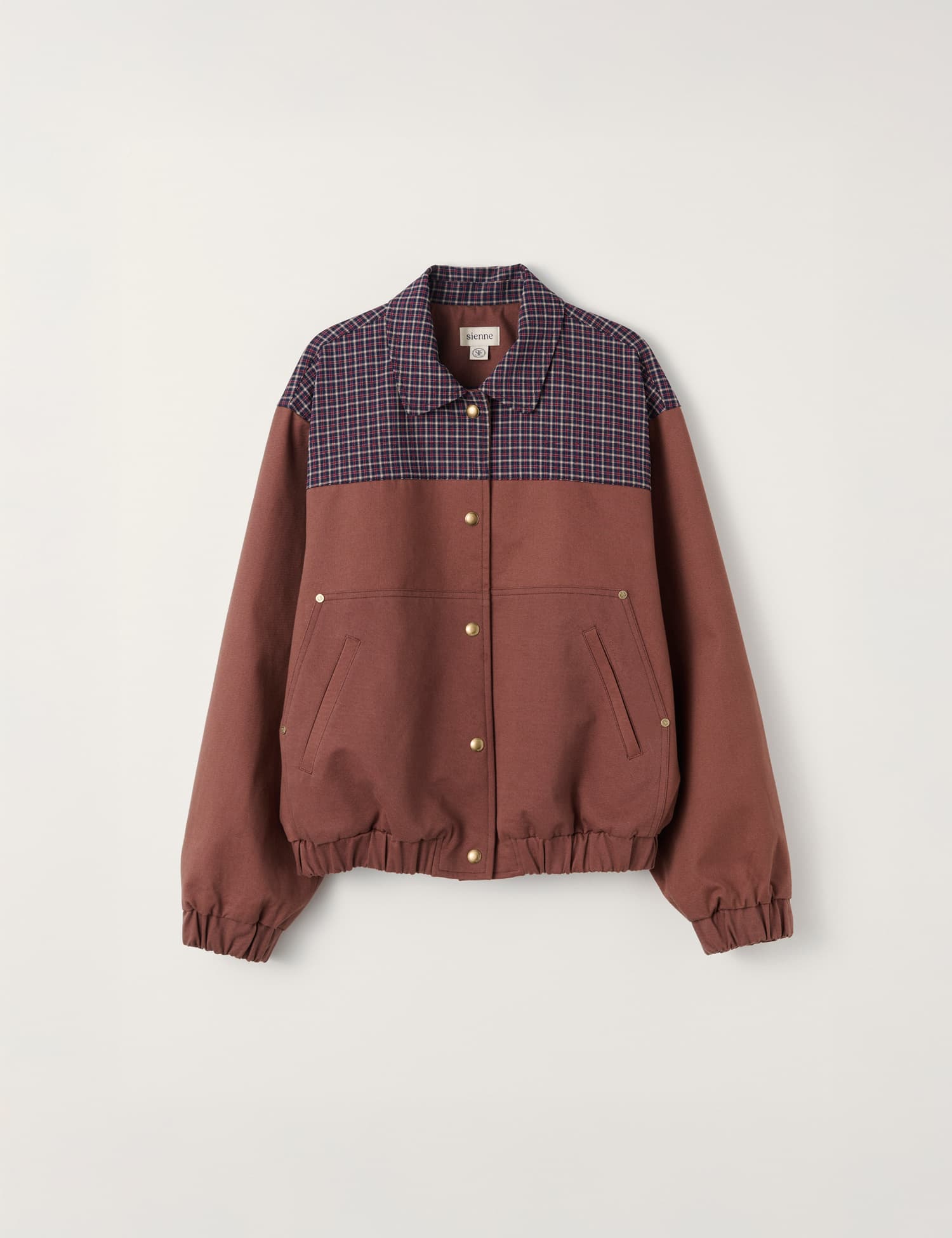 Brun Checked Bomber Jacket (Red Brown)