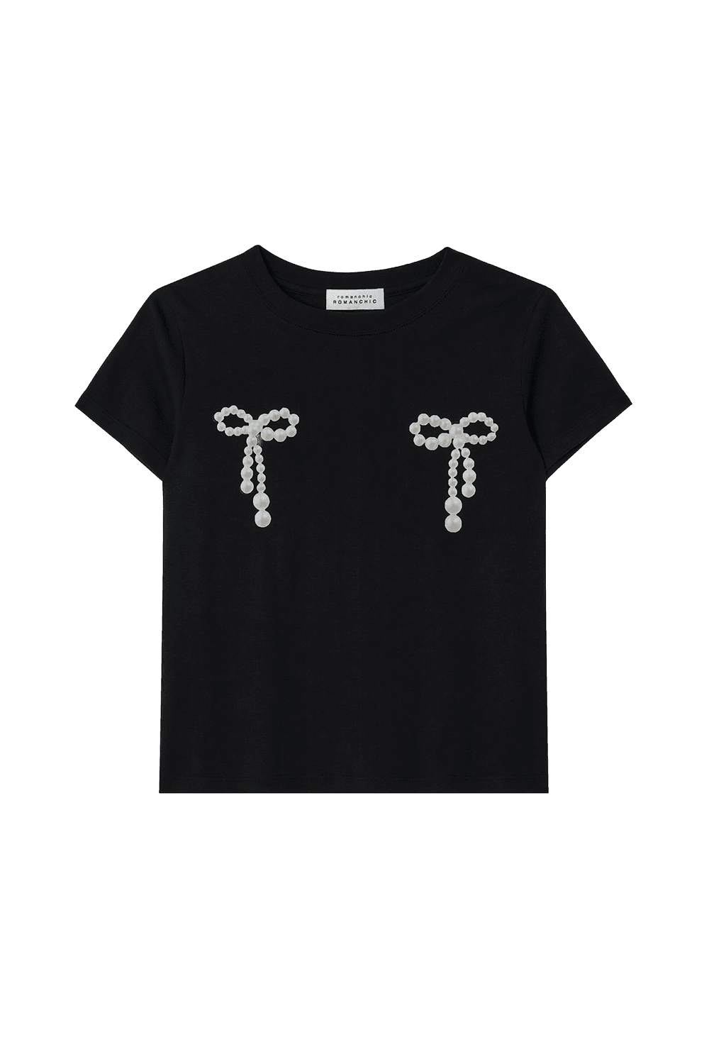Pearl Bow Tee (Black)