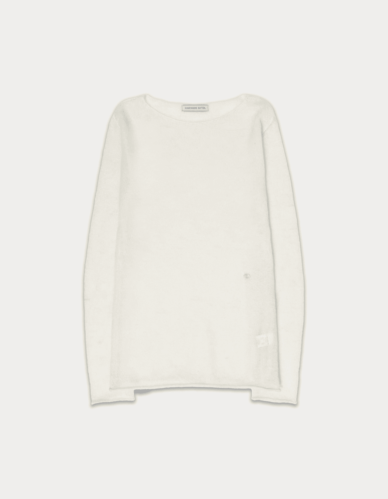 See-through long sleeve knit - ivory