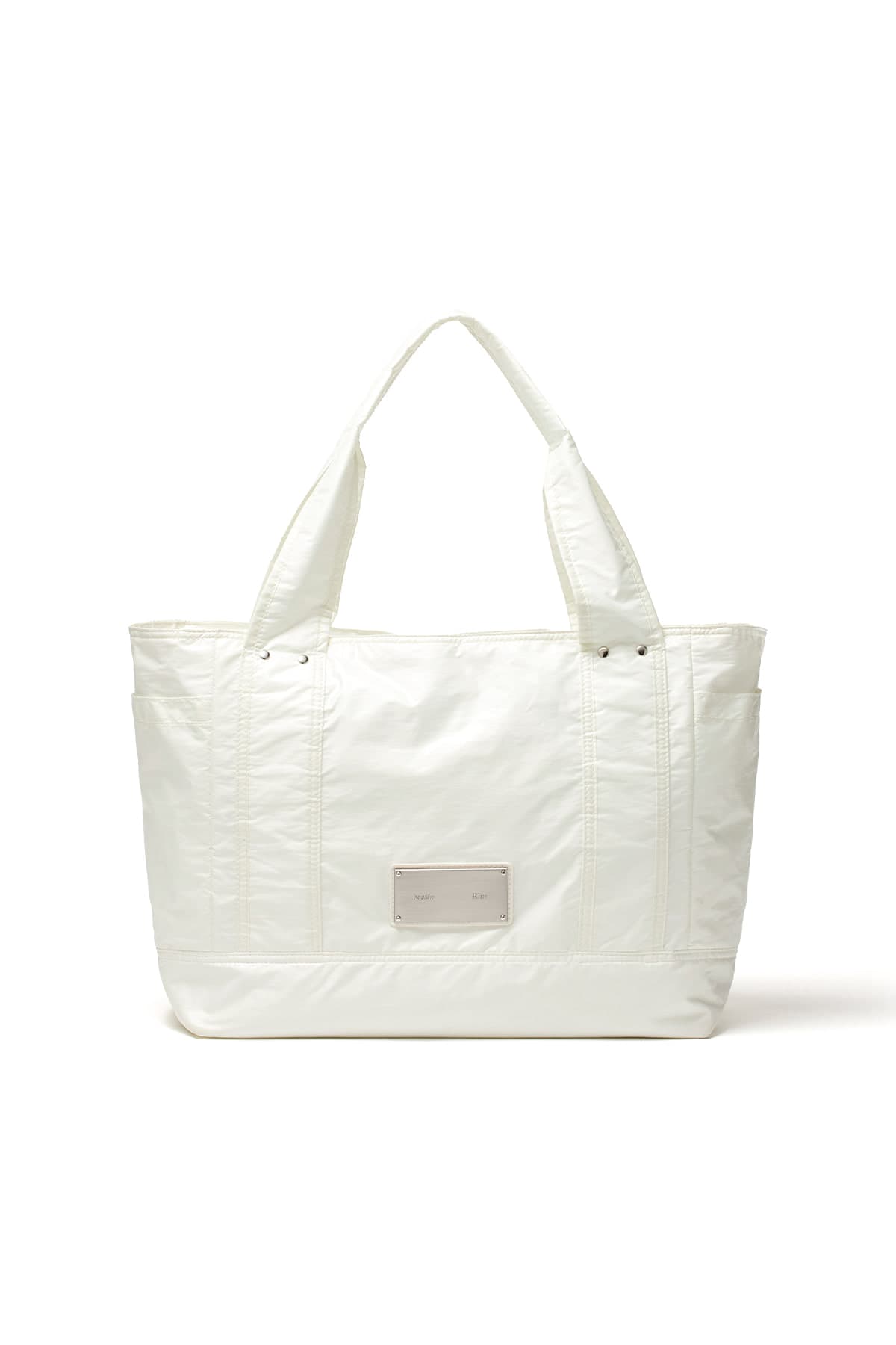 NYLON TWO WAY BIG BAG IN IVORY