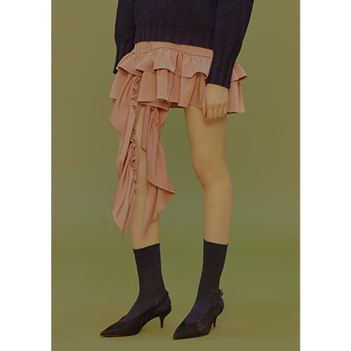 ruffle trimming skirt (pink)