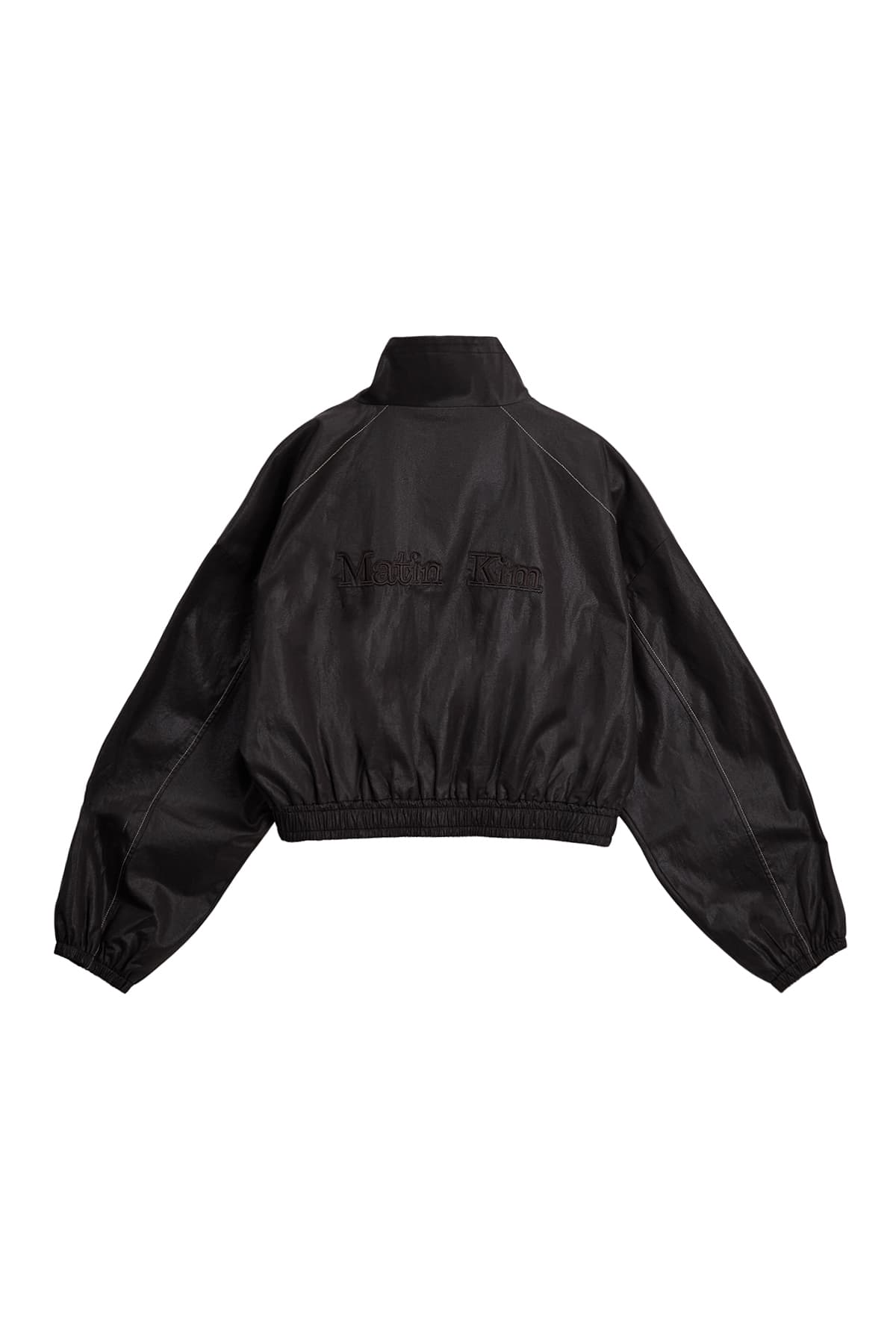 MATIN ROUGH COATING CROP BOMBER IN DARK BROWN